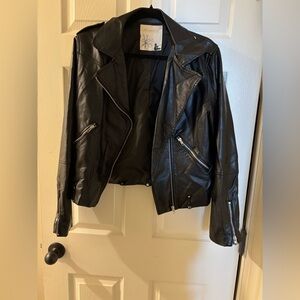 En Creme Black Bomber Jacket Large